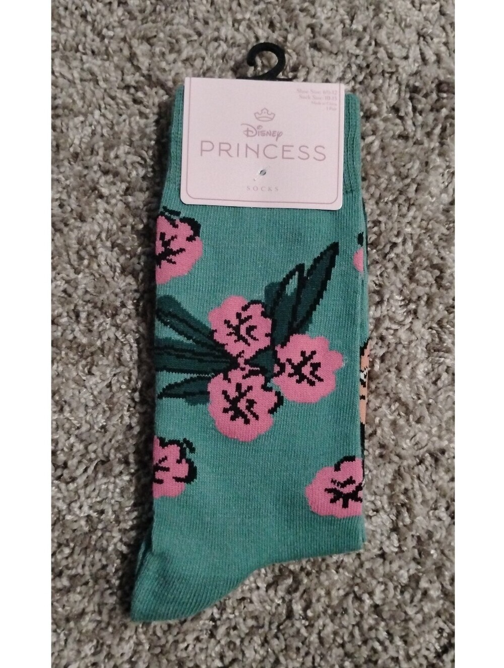 Disney Princess Mulan Floral Crew Socks - New with Tags (NWT)